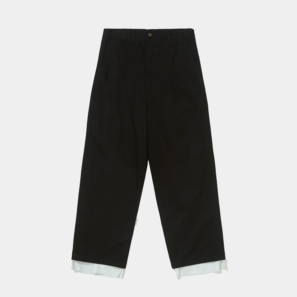 PIET带衬斜纹棉布阔腿裤