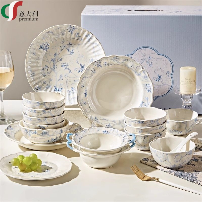 意大利新中式碗碟套装家用25新款碗筷乔迁之喜餐具高级感盘子碗具,餐饮具,碗,淘宝优惠券,粉丝福利购,淘宝优惠卷