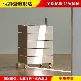 简摩可移动旋转柜桌下收纳柜零食化妆品收纳小推车抽屉边柜床头柜