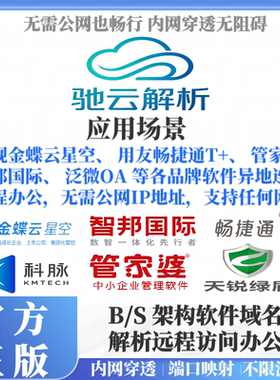 驰云解析域名解析内网穿透端口映射用友T+花生壳穿透内网路由侠