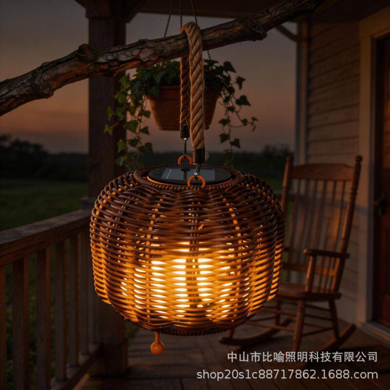 跨境太阳能小夜灯吊灯户外氛围灯