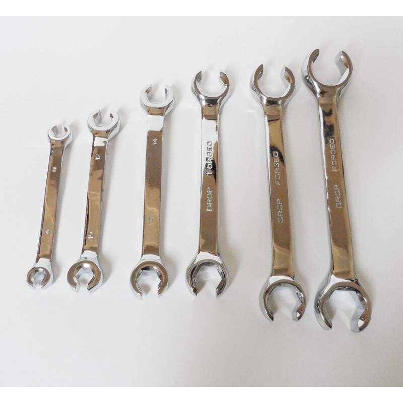 6件油管扳手络钒钢油管6件工具汽车维修专用工具六角呆头开口扳手