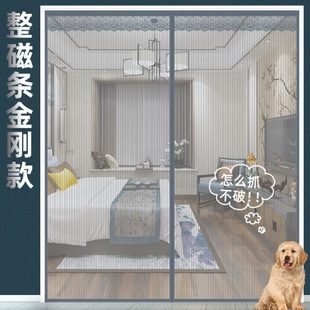金刚网家用免打孔防蚊门帘磁性自吸全磁条加密大门网纱窗帘隔断帘