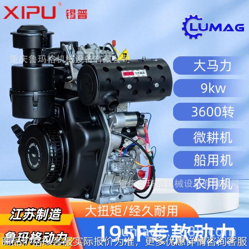 柴油机195F风冷9KW履带车发动机锡普xipu疏通机马路切割机船用机