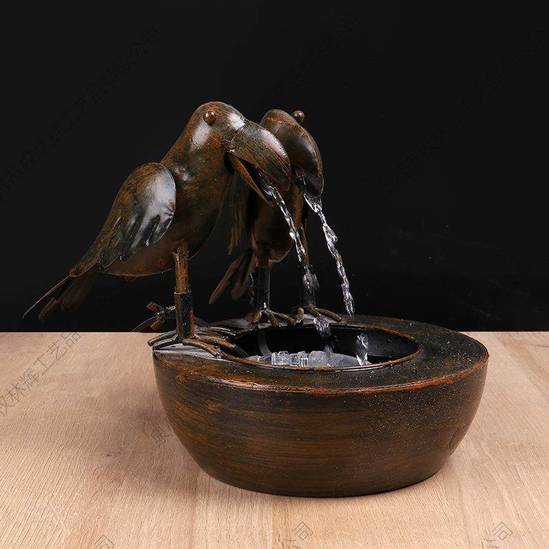 新款铁艺小型流水摆件乌鸦喷泉庭院设计装饰园艺循环流水摆件,纺织面料/辅料/配套,纺织机械配件,淘宝优惠券,粉丝福利购,淘宝优惠卷