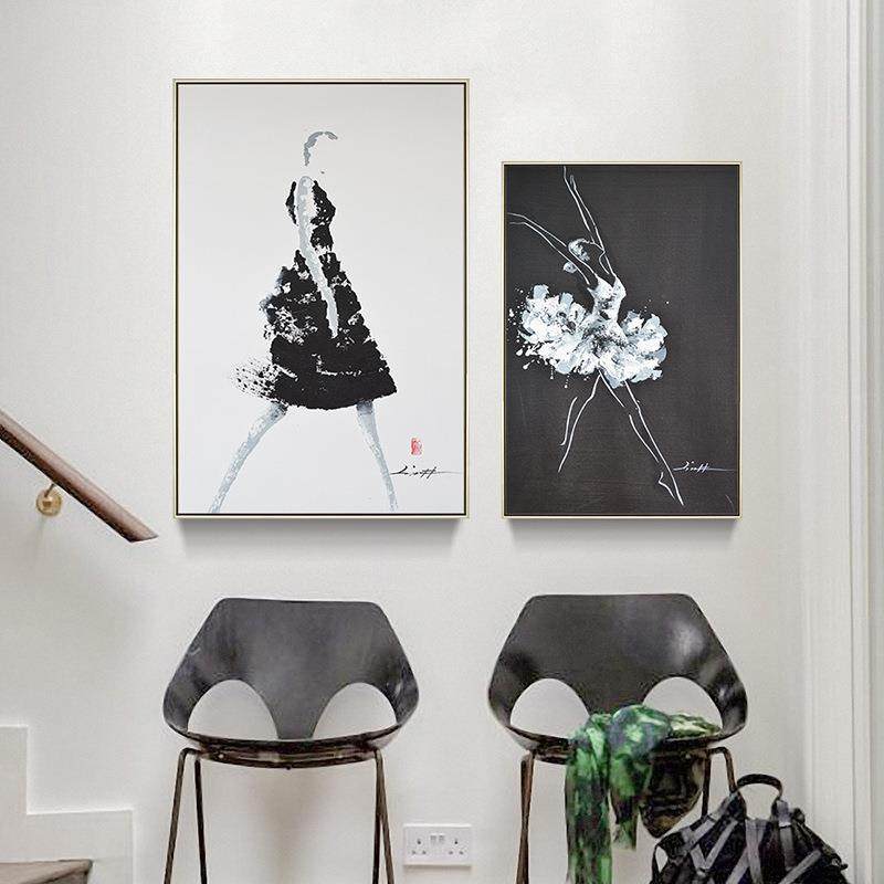 工业风黑白人物装饰画现代简约客厅挂画北欧艺术油画卧室床头壁画,纺织面料/辅料/配套,纺织机械配件,淘宝优惠券,粉丝福利购,淘宝优惠卷