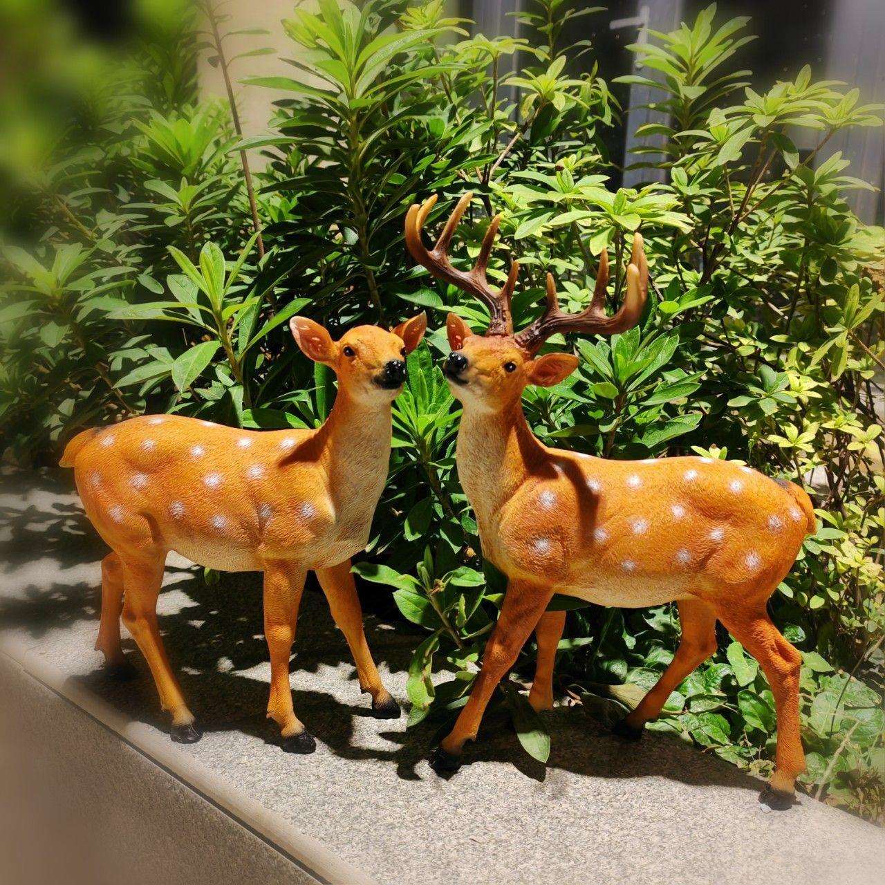 全套花园装饰创意仿真梅花鹿树脂庭院阳台小院子小区别墅造景摆件