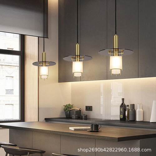 现代简约设计师餐厅飞碟吊灯卧室床头走廊过道吧台网红艺术LED 灯