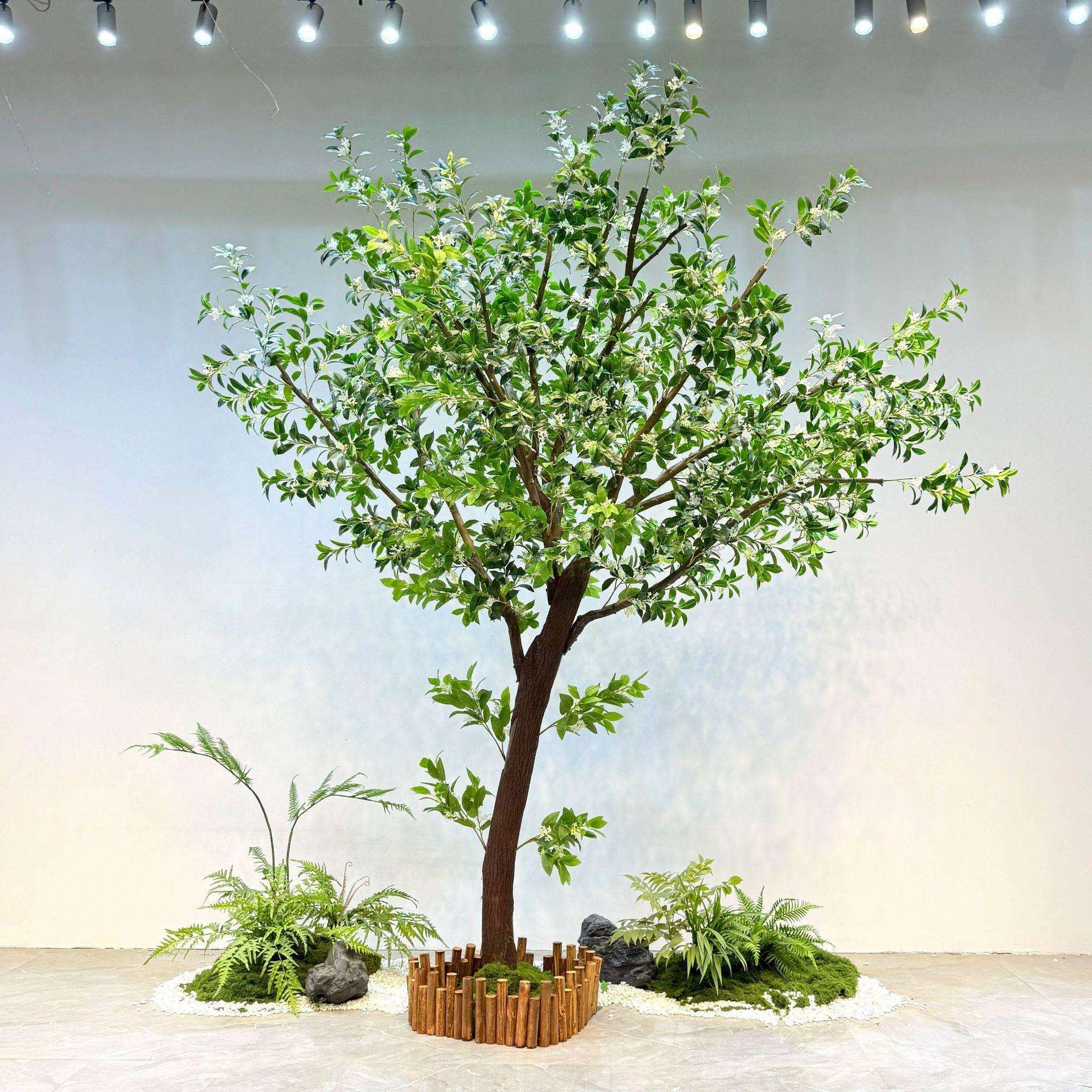 仿真桂花树四季桂金桂庭院商场酒店摆件中秋造景假花逼真拍摄道具