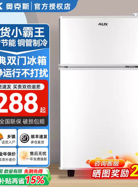 奥克斯小冰箱家用小型出租房宿舍迷你节能省电办公室二人双门冰箱