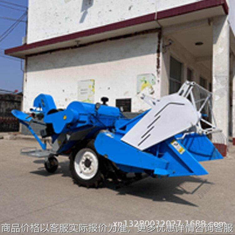 小麦水稻收割机 水旱两用履带式稻谷收获机 手推式大马力联合收割