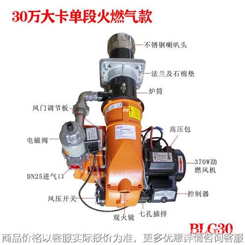 30万大卡燃气燃烧机热水锅炉加热器焚烧炉涂装电镀设备