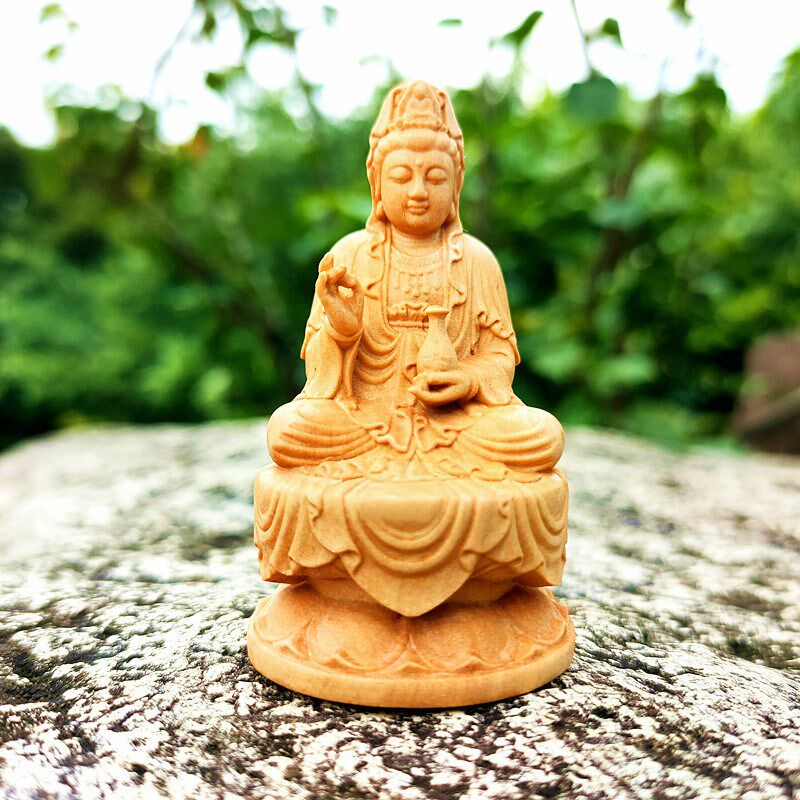 木雕娑婆圣释迦摩尼佛黄杨木手工雕刻大愿地藏王菩萨观世音菩萨