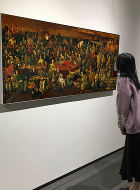 世界位名画与但丁讨论神曲油画沙发背景墙装饰画客厅挂画墙
