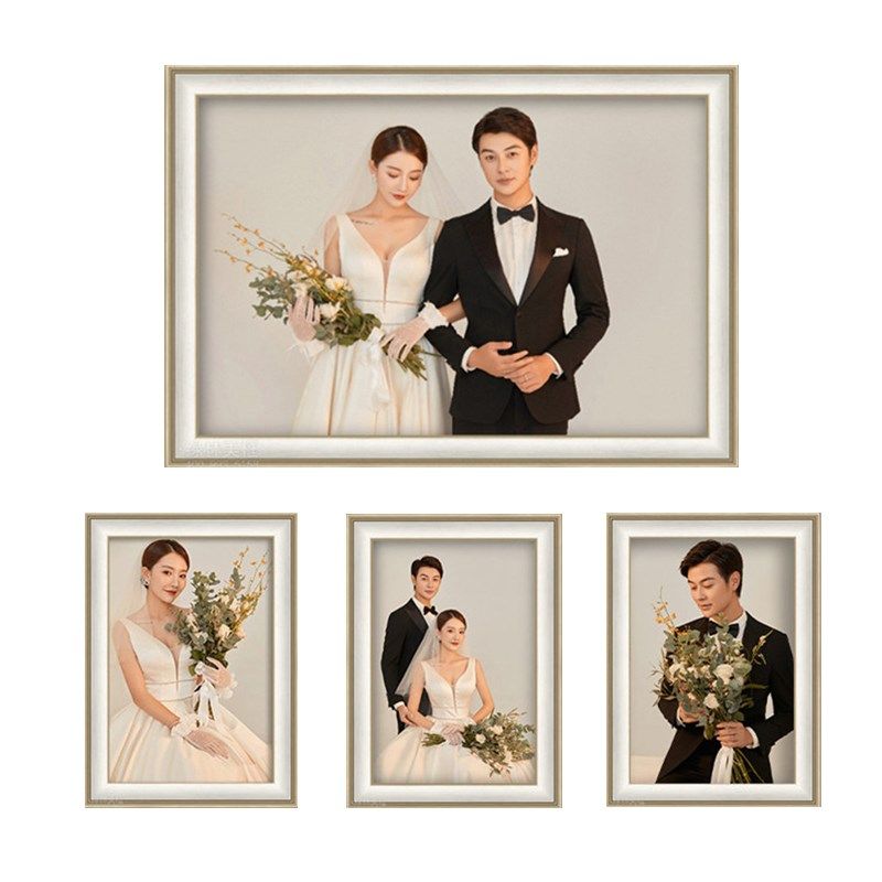 婚纱照挂墙相框加洗照片影楼冲印全家福定制床头客厅放大相片框架