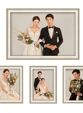 婚纱照挂墙相框加洗照片影楼冲印全家福定制床头客厅放大相片框架
