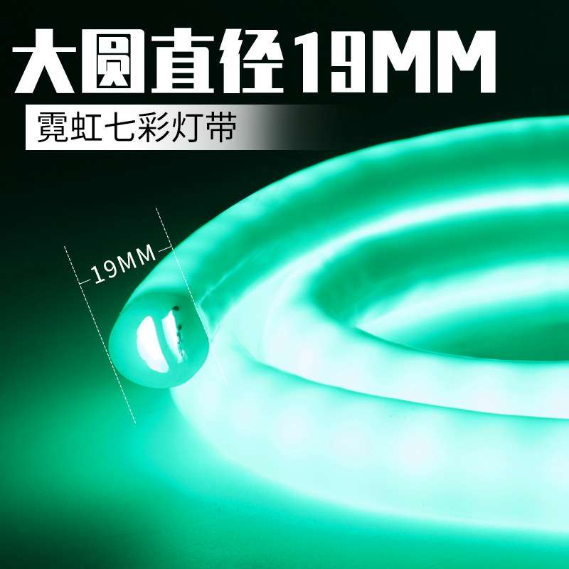 led霓虹灯带柔性圆形七彩闪烁变色装饰户外防水软灯管线条灯220v