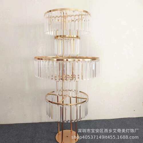 婚庆道具金色电镀五层落地花架婚庆路引宴会厅酒店装饰摆件婚礼堂