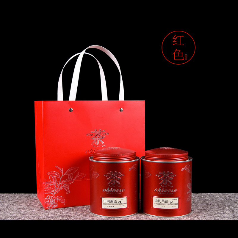 马口铁茶叶罐密封罐通用半斤装红