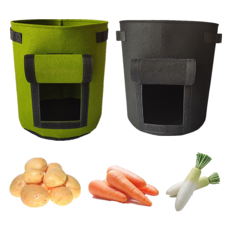 跨境亚马逊毛毡土豆种植桶草莓西