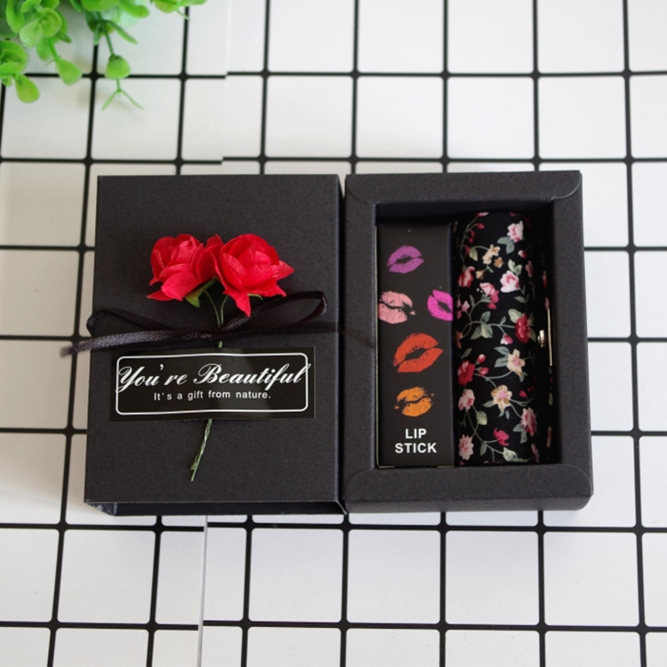 现货批发香水口红礼盒包装黑色化