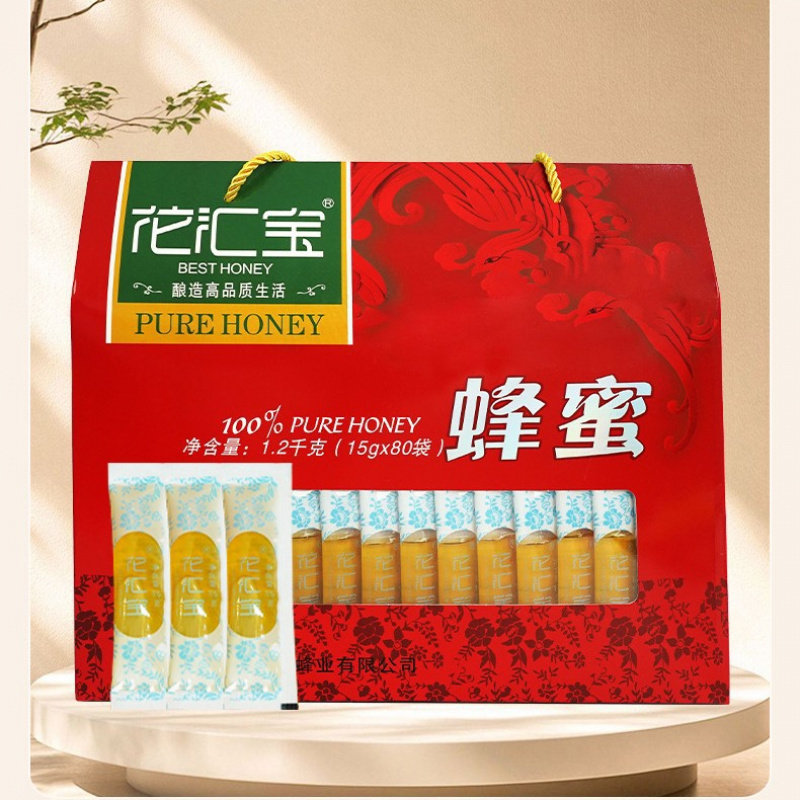 15g土蜂蜜纯正天然袋装式冲饮蜂蜜条80条蜂蜜礼盒装
