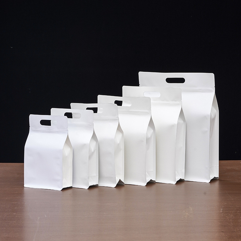 茶叶包装袋子白牛皮纸八边封密封