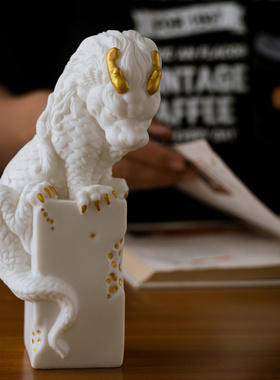 新招财陶瓷盘龙柱卧龙客厅玄关茶室书房办公室装饰品