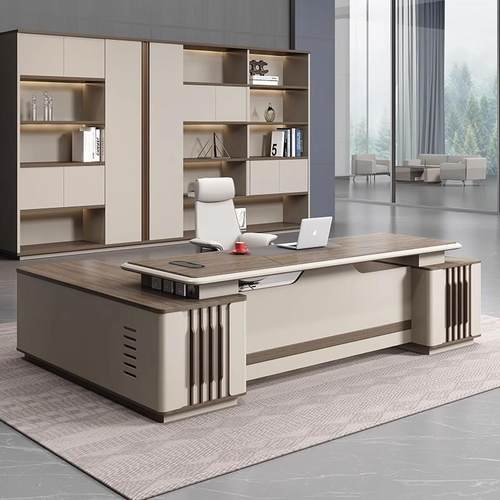 哇噢烤漆老高板班桌椅组合书柜档台领导大班家具经理台轻奢工厂直