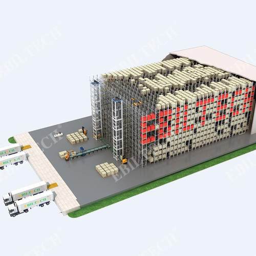 EBIL TE智CH 重型立库货架托盘立 库货架系统 电体商能化仓储
