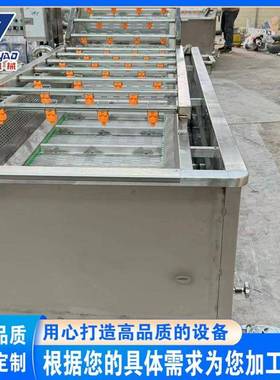 蚝肉TSW气泡清洗机气缸提制升清洗解冻 机 6米洗预菜清流水线 盛