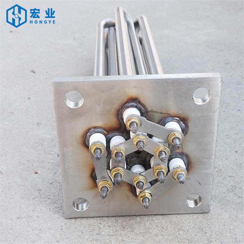 应锈模温机电热管 3管04不钢方法兰加热 220V380V6KW法兰供电加热