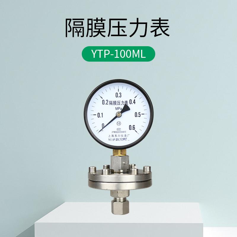 YTP片100ML FM半钢 隔膜压力表 法兰压力表 膜D0N25 DN5 四氟
