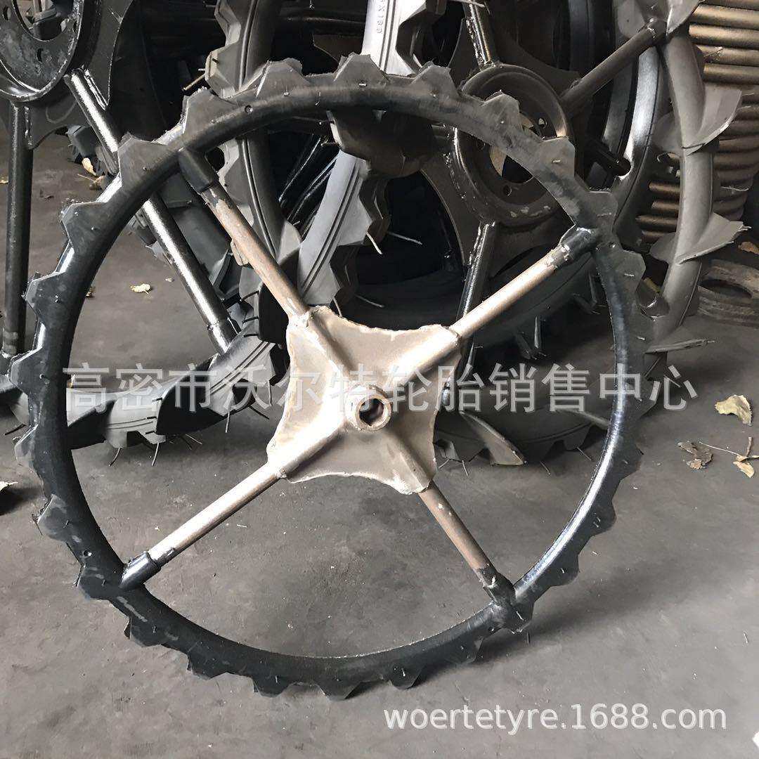 农用机械插秧机运苗植保机橡胶钢圈一体实心轮胎拖拉机改装窄轮子