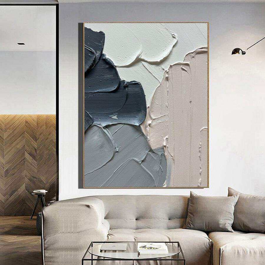 外贸诧寂风纯手绘油画大副抽象画廊玄关餐厅客厅装饰画肌理油画