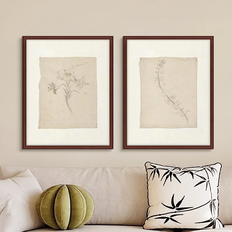 《古境花语》法式复古客厅花卉装饰画中古风餐厅玄关卧室床头挂画图片