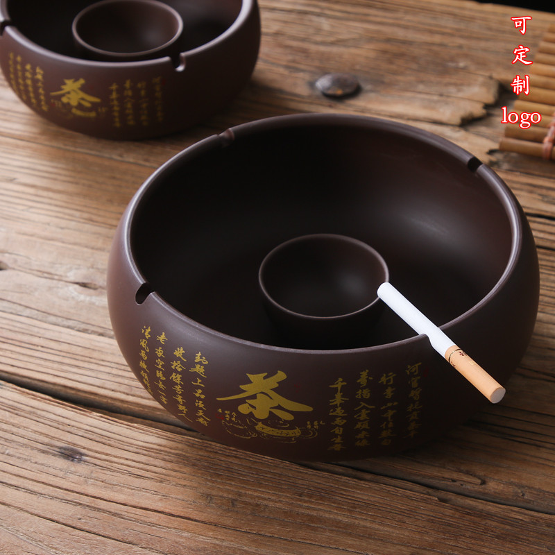 大号紫砂烟灰缸 时尚复古欧式客厅号烟缸