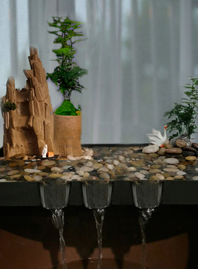 金鱼缸盆景流水过循环系统流水器喷泉加湿增氧流水景观