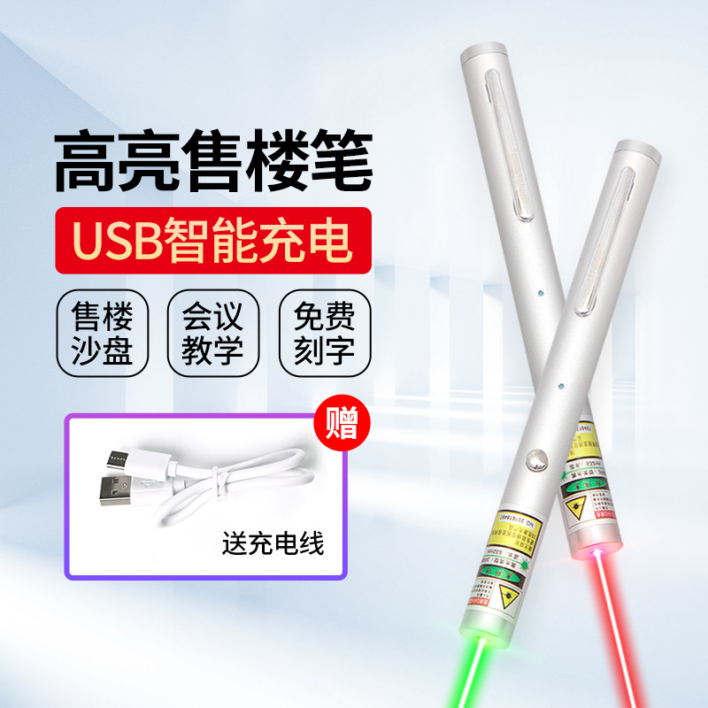 惠斯特 绿光激光笔远射激光手电大功率售楼沙盘笔充电红外线激光