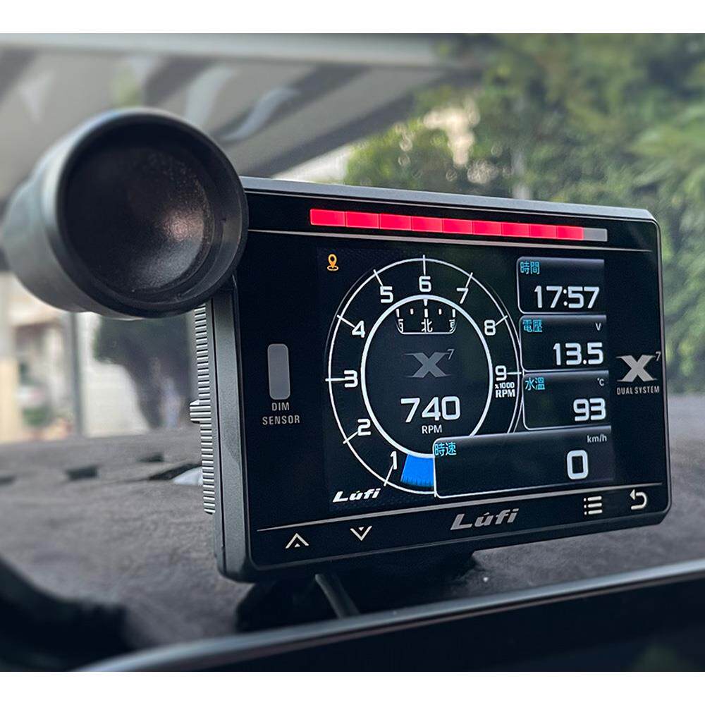 四代LUFI X7汽车改装多功能OBD+GPS仪表水温涡轮油温表G值陀螺仪图片