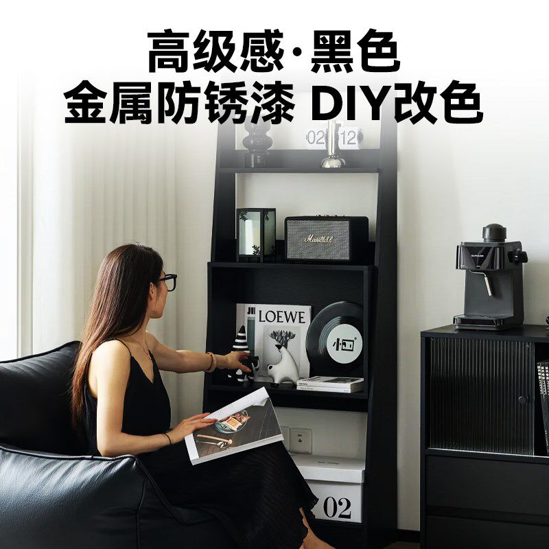 黑色金属防锈漆哑光磨砂修补黑漆水性改色漆油漆桶自刷涂料
