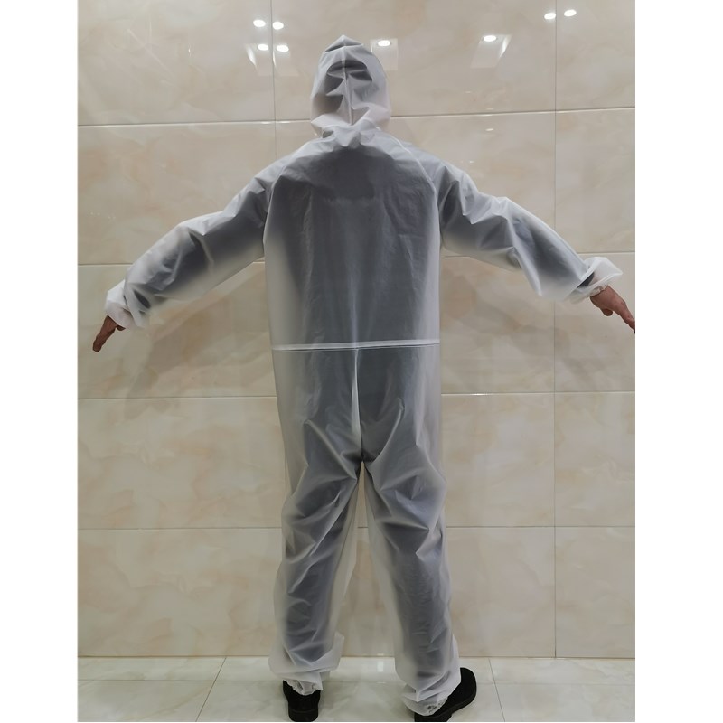 防飞沫防护 防化服 连体带帽防疫隔离防水防尘服气溶胶雨衣