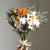 干束装 饰棉真尤加利叶小雏菊松果壁挂墙客厅摆设家居