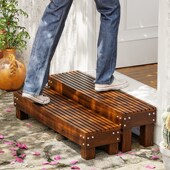 木头阶梯入户室外二步台阶脚踏踏步板木质阳台门口地面增凳