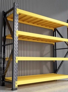 黑黄色重型承重800kg加厚工业仓储多层置物架库房定制模具货架
