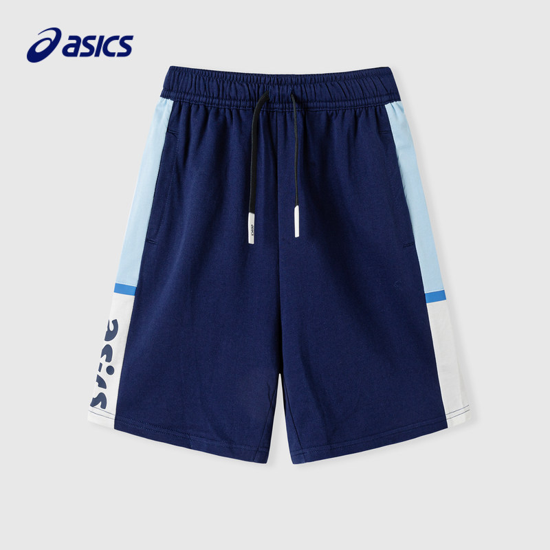 ASICS/亚瑟士童装休闲2023夏季凉感轻薄纯棉短裤运动弹力透气裤子