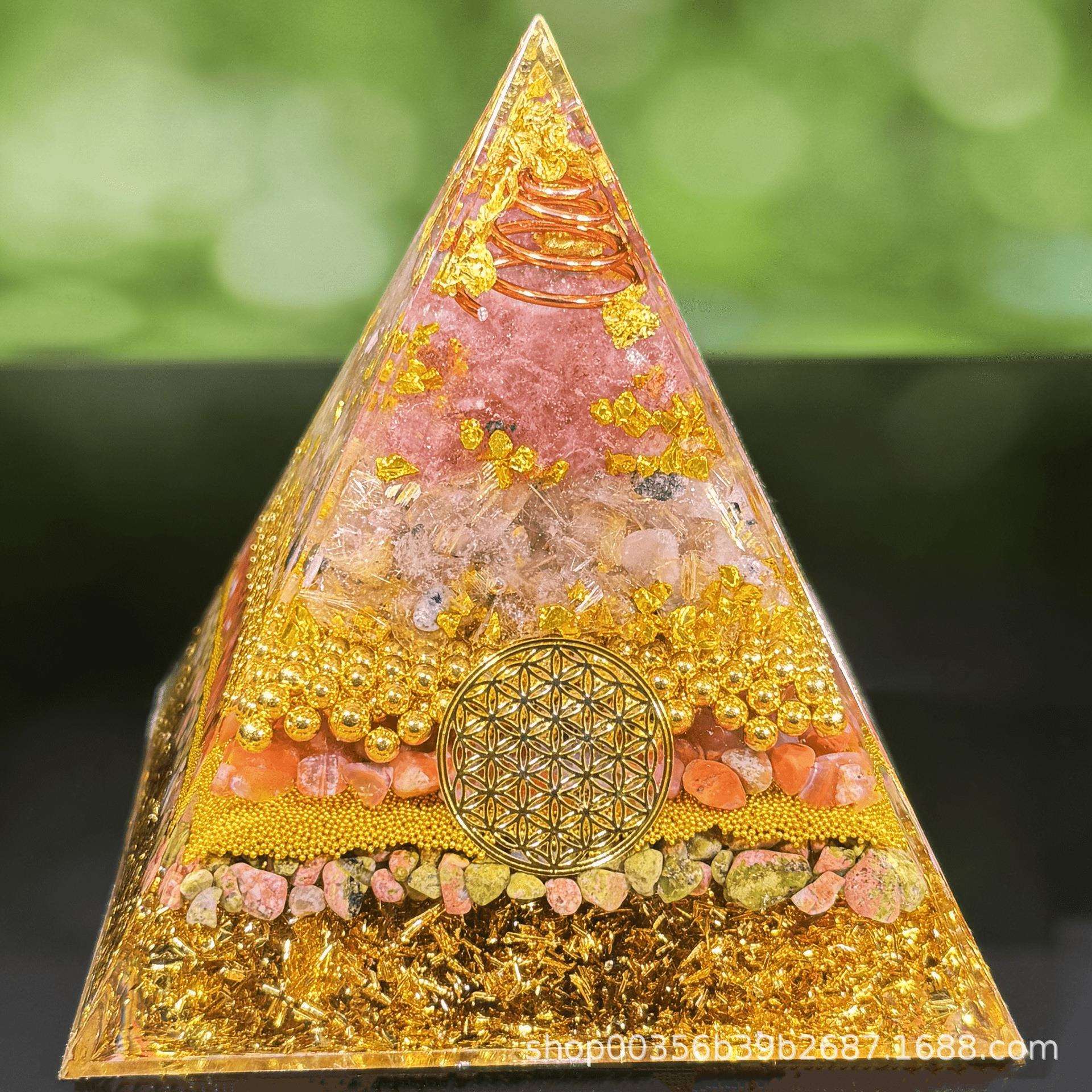 外贸金字塔水晶球摆件家居装饰树脂工艺品摆件跨境装饰品摆件