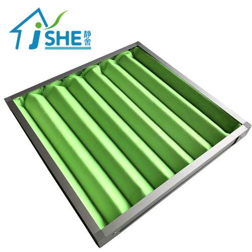 中效板式过滤器F5/F6绿白空气过滤棉铝/不锈钢/镀锌框