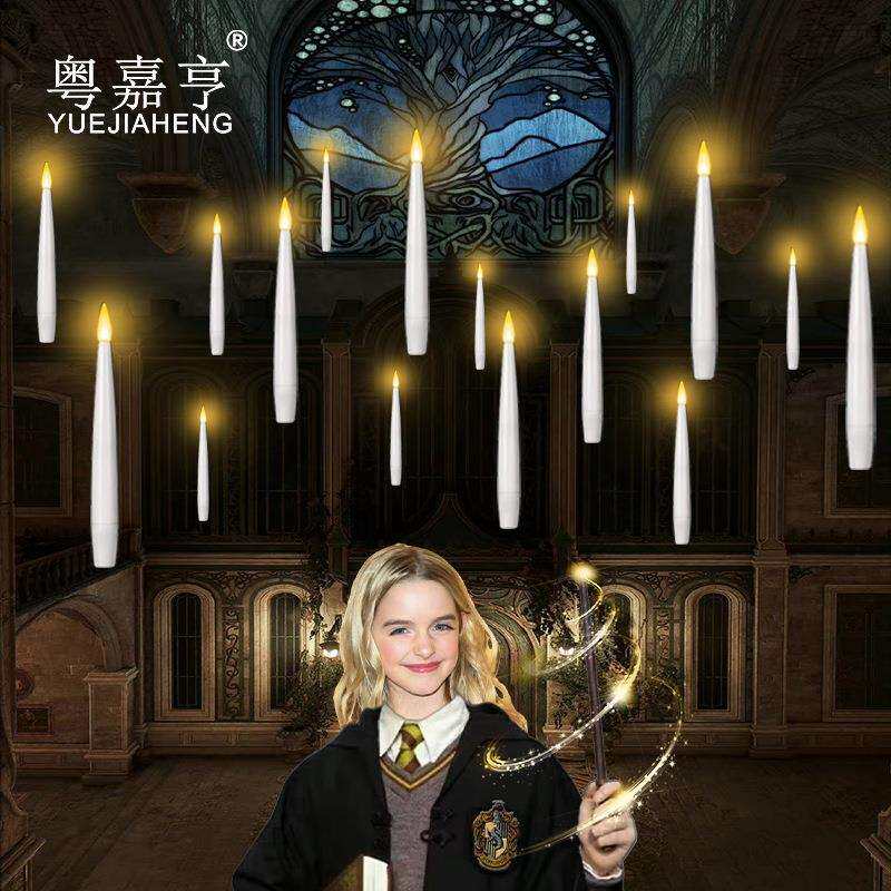 亚马逊热卖悬浮魔法棒杆蜡圣诞树布置装饰杆蜡万圣节派对场景布置