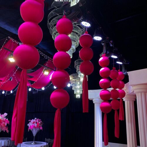 婚庆布艺用品弹力布牛奶丝大球串婚礼背景墙吊饰泡沫圆球饰